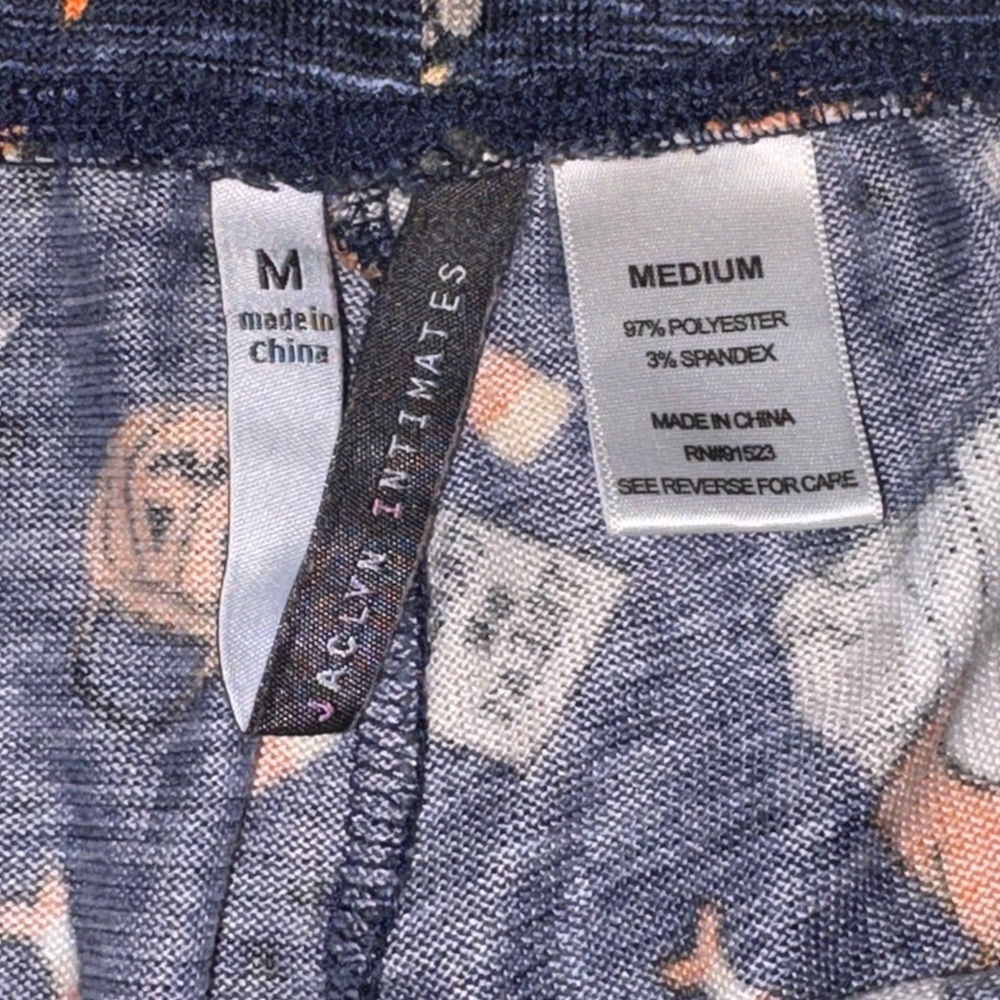 Jaclyn Smith Halloween dog costume pajama pants medium blue women’s - Picture 6 of 7